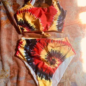 Tie-Dye Knot High Waister Bikini